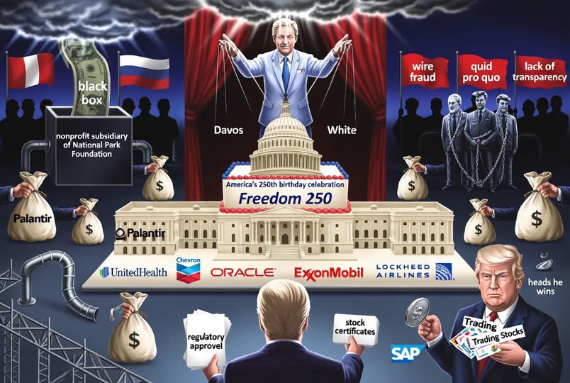Who Paid for the Party — Freedom 250 dispatch cover graphic