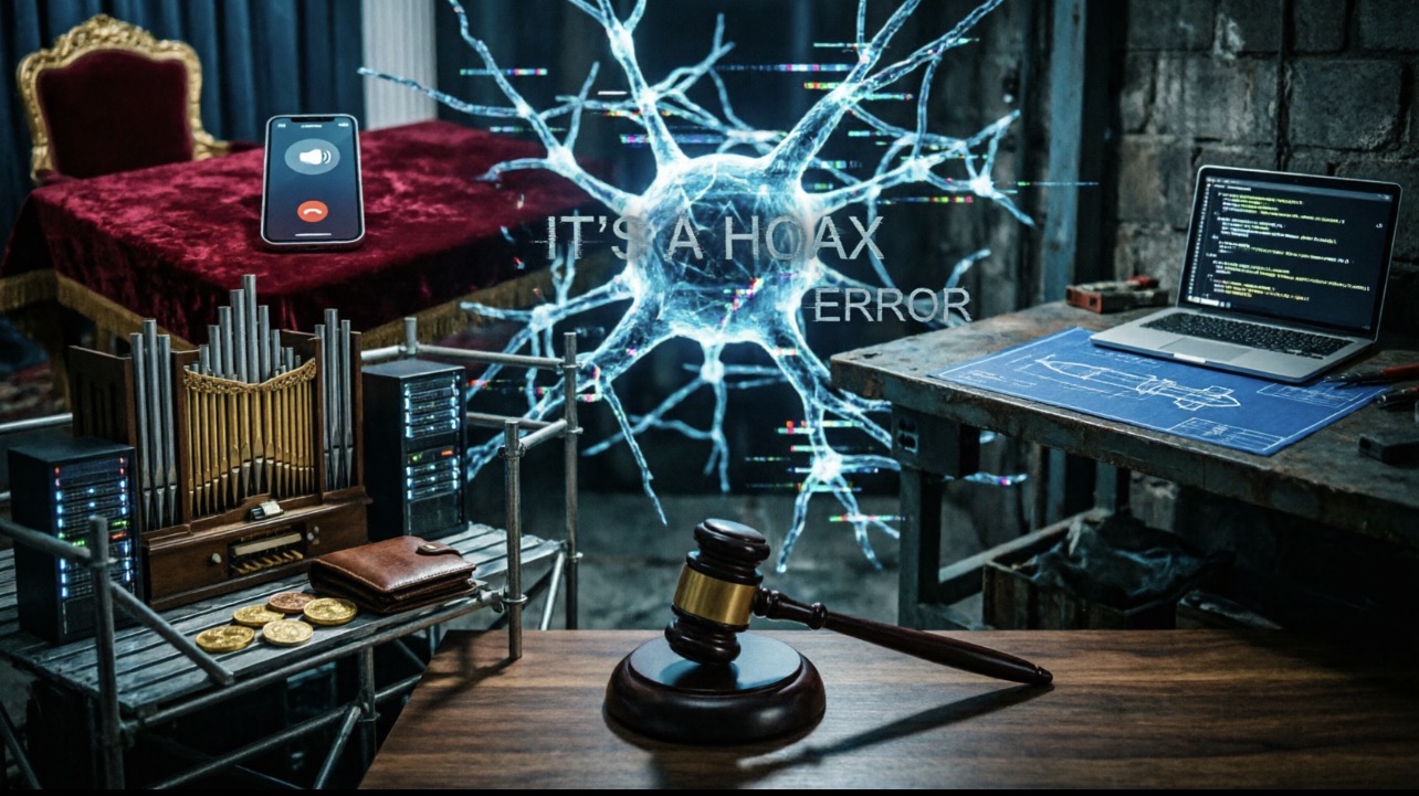 Depiction of AI safety warnings dismissed as a hoax